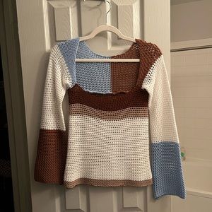 Color block crochet top